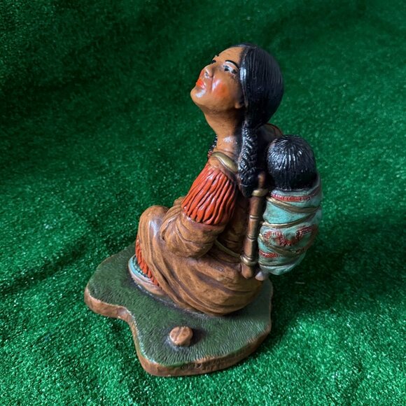Progressive Art Products c1970s American Indian Mother Vintage Rare Sculpture - Picture 4 of 14